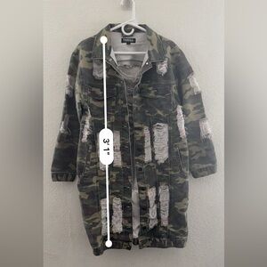 Thrill camo green jeans jacket